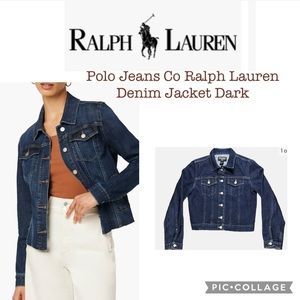 Classic Ralph Lauren Womens Denim Jacket Dark Wash SizeM